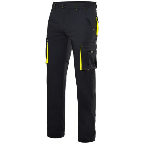 Pantalon stretch multibolsillo 103008S-0-20 negro/amarillo