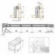 Emuca Kit cajón de cocina Ultrabox, altura 118 mm, prof. 450 mm, Acero, Gris metalizado