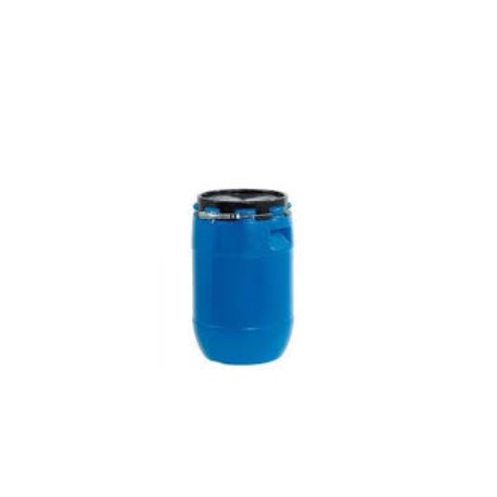 Bidón rectangular de plástico azul 30 litros con cierre metálico de ballesta