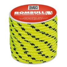 Carrete cuerda trenzada PES con alma 8mm amarillo fluor 15 ROMBULL