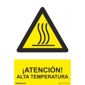 Señal atencion alta temperatura pvc 300x400x0,7mm NORMALUZ