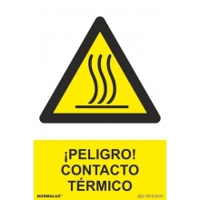 Señal riesgo peligro contacto termico pvc 210x300x0,7mm NORMALUZ