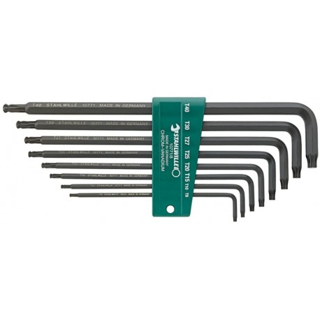 Juego de 8 destornilladores Torx acodados T9-T40 STAHLWILLE