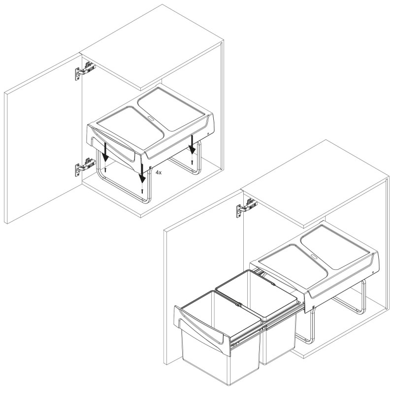 EMUCA lote de 2 copetes rectangulares para cocina miniline con accesorios  de instalación, 2 barras de