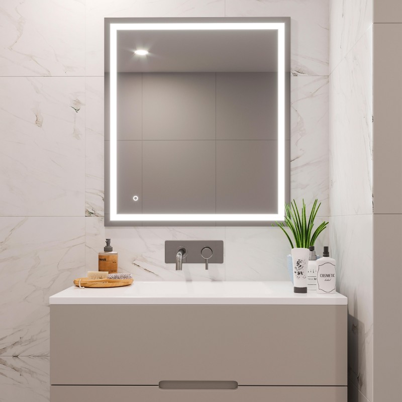 Emuca espejo redondo con luz LED para baño de Ø60cm - Ferretería Campollano