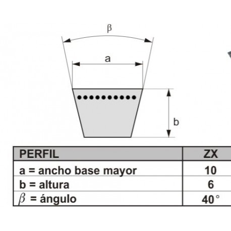 Correa 1143/1165 tipo zx 45 
