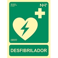 Señal Desfibrilador PVC 224x300 0,7mm  Tipo B homologada NORMALUZ