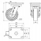 Rueda giratoria extrafuerte acero HLB-TA 630kg 125ø ALEX