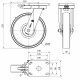 Rueda giratoria freno extrafuerte HLB-TA 1250kg 250ø ALEX