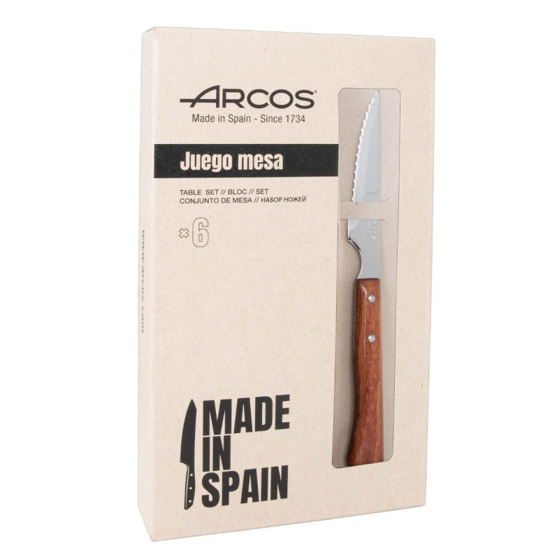 ▷ Chollo Set de 6 cuchillos de mesa chuleteros Arcos por sólo 10,89€ (-25%)