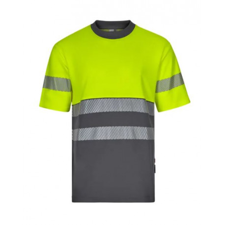 Camiseta algodón alta visibilidad 305509 08-20 gris/amarillo VELILLA