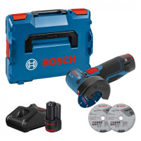 Amoladora GWS 12V-76 + 2 baterias 3,0Ah + L-BOXX BOSCH