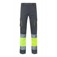 Pantalon strech A/V 303002S-08/20 gris/amarillo fluor VELILLA