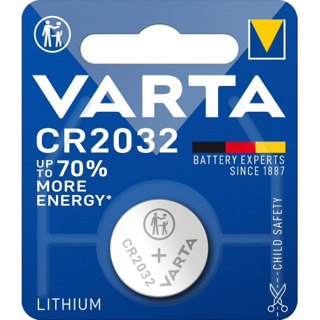 Pila boton CR2032 Litio 3V v/u VARTA